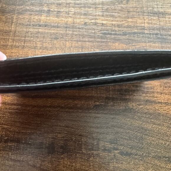 New Coach Embossed Liquid Gloss Patent Card Case in Black w/ Dust Bag - Picture 4 of 12